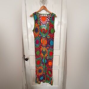 Multicolor Crochet long Vest